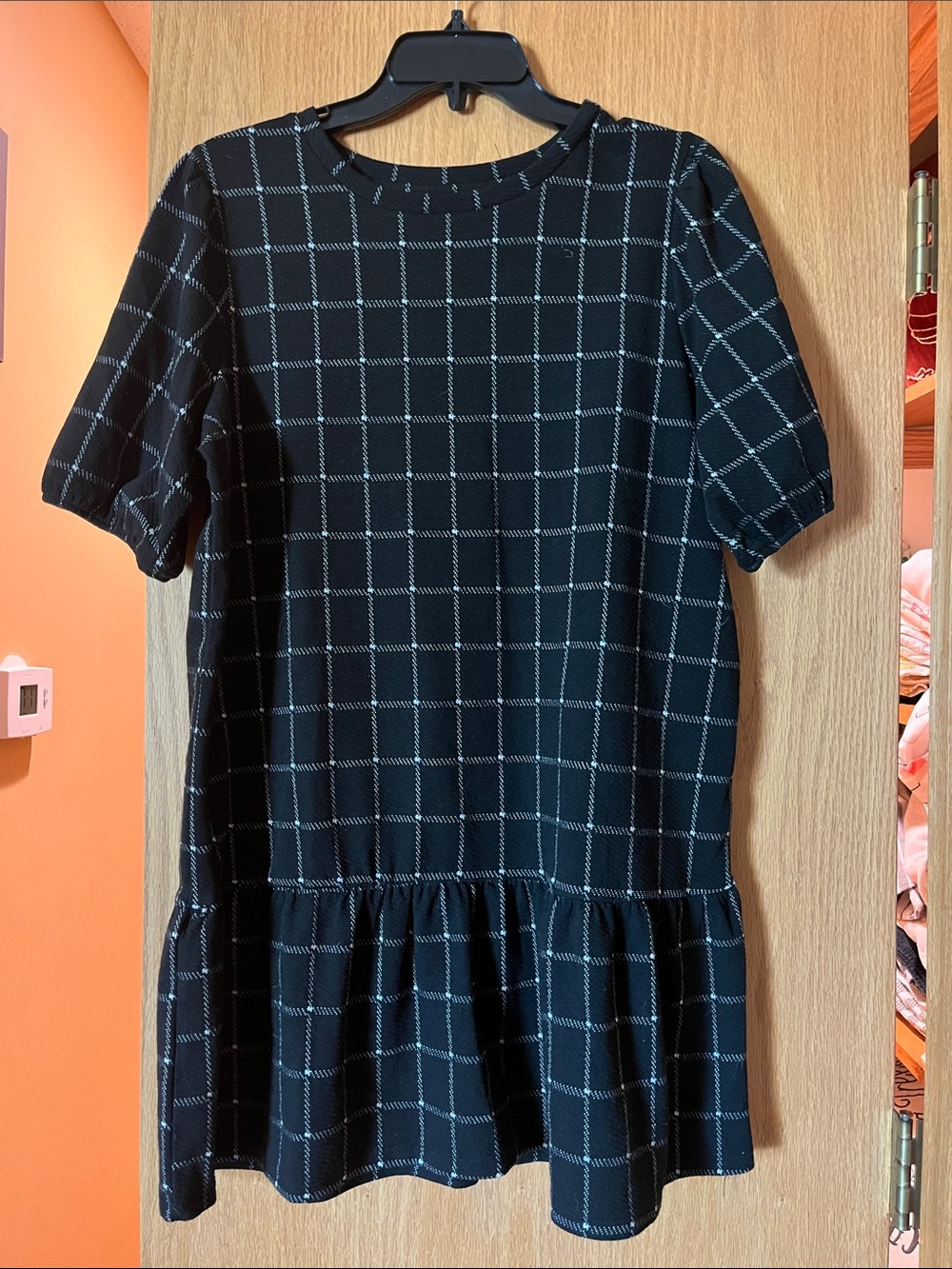 Forever 21 Black Windowpane Mini Dress